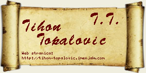 Tihon Topalović vizit kartica